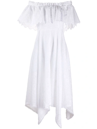 Shop Charo Ruiz Off-the-shoulder Eyelet Dress In White