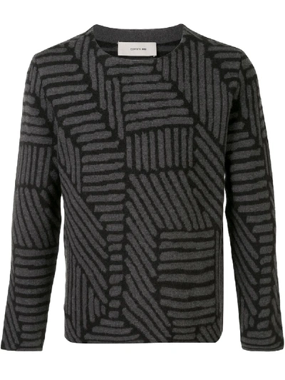 Shop Cerruti 1881 Geometric-pattern Wool Jumper In Grey
