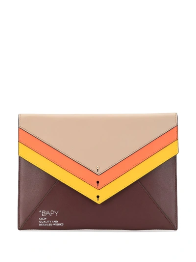 Shop Bapy Layered Envelope Clutch In Neutrals