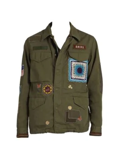 Shop Amiri Brothers Military Cargo Jacket In Military Green