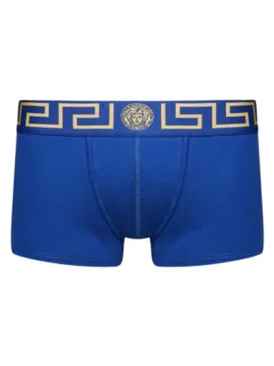 Shop Versace Greca Medusa Head Boxer Brief In Bluette