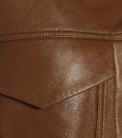 Shop Marni Leather Jacket In Brown