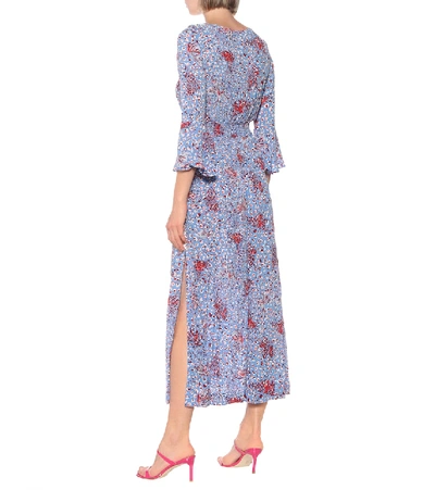 Poupette St Barth Lucy Printed Midi Dress In Blue