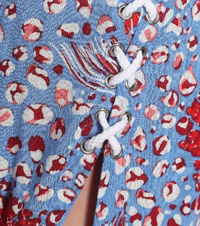 Poupette St Barth Lucy Printed Midi Dress In Blue