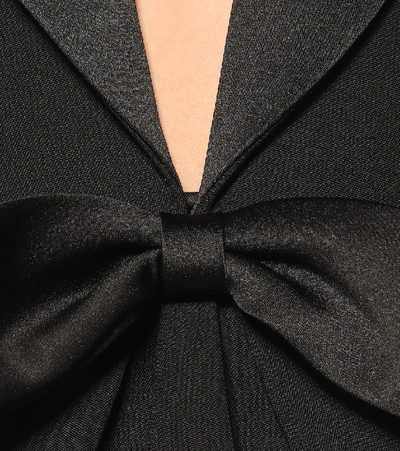Shop Saint Laurent Wool-crêpe Tuxedo Minidress In Black