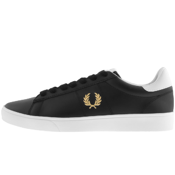 fred perry black leather trainers