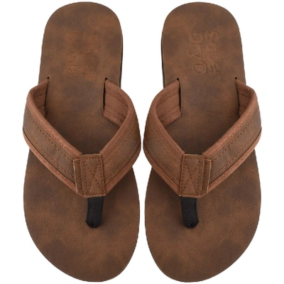 Shop Superdry Premium Flip Flops Brown