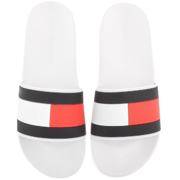 tommy hilfiger sliders white