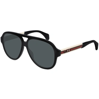 Shop Gucci Gg0463s Aviator Sunglasses Black