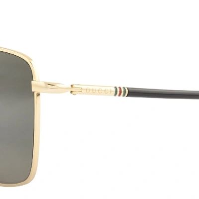 Shop Gucci Gg0610sk 001 Aviator Sunglasses Gold