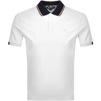 Shop Aquascutum Bosley Vicuna Tipped Polo T Shirt White