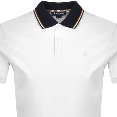 Shop Aquascutum Bosley Vicuna Tipped Polo T Shirt White