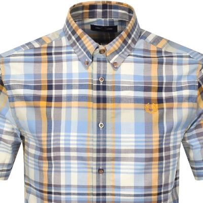 Fred Perry Short Sleeve Plaid Shirt In Blue-blues | ModeSens