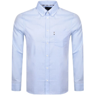 Shop Aquascutum Casper Poplin Long Sleeve Shirt Blue