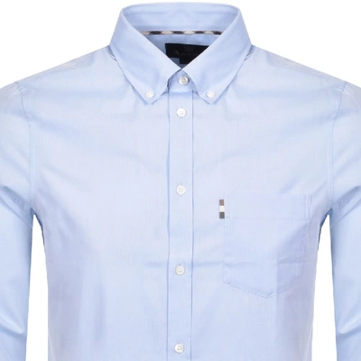 Shop Aquascutum Casper Poplin Long Sleeve Shirt Blue