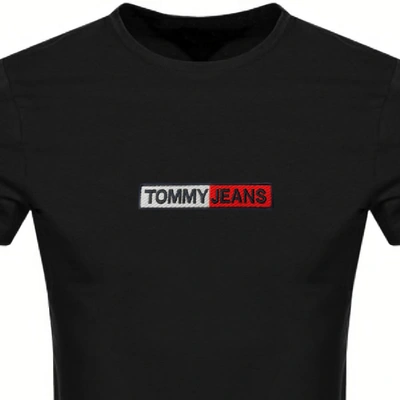 Shop Tommy Jeans Embroidered Box Logo T Shirt Black