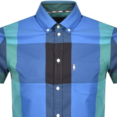 Shop Aquascutum Henlake Check Short Sleeve Shirt Blue