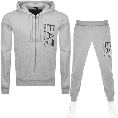 Ea7 Armani Visibility Small Logo French Terry Tracksuit In Gray | ModeSens