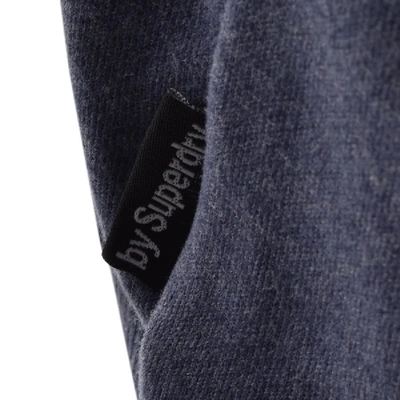 Shop Superdry Core Logo Faux Suede Sweatshirt Blue In Navy