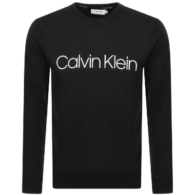 Shop Calvin Klein Logo Crew Neck Sweatshirt Black