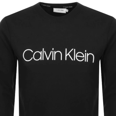 Shop Calvin Klein Logo Crew Neck Sweatshirt Black