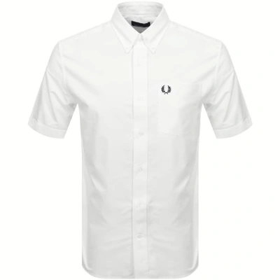 Shop Fred Perry Short Sleeved Oxford Shirt White