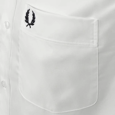 Shop Fred Perry Short Sleeved Oxford Shirt White