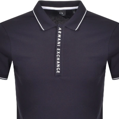 Shop Armani Exchange Short Sleeved Polo T Shirt Navy