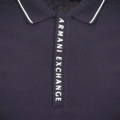 Shop Armani Exchange Short Sleeved Polo T Shirt Navy