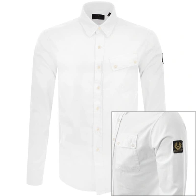 Shop Belstaff Long Sleeved Pitch Shirt White