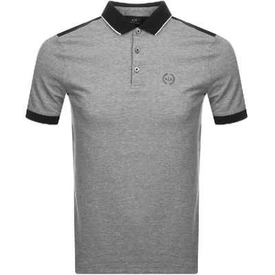 Shop Armani Exchange Two Tone Polo T Shirt Black