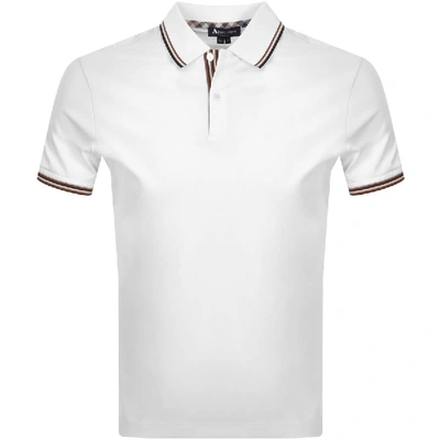 Shop Aquascutum Cory Vicuna Tipped Polo T Shirt White