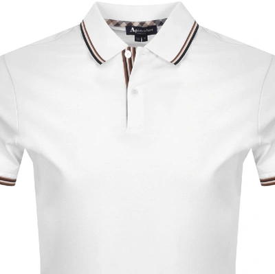 Shop Aquascutum Cory Vicuna Tipped Polo T Shirt White