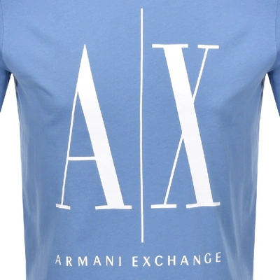 Shop Armani Exchange Crew Neck Logo T Shirt Blue