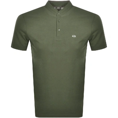 Shop Armani Exchange Short Sleeved Polo T Shirt Green