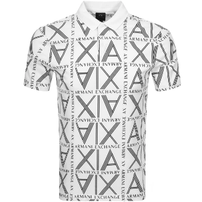 Shop Armani Exchange Short Sleeve Polo T Shirt White