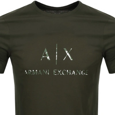 Shop Armani Exchange Crew Neck Logo T Shirt Green