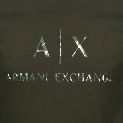 Shop Armani Exchange Crew Neck Logo T Shirt Green