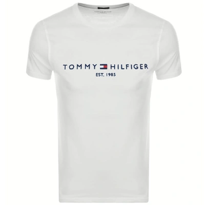 Tommy Hilfiger Embroidered Flag Logo T-shirt In White | ModeSens