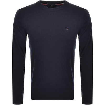 Shop Tommy Hilfiger Crew Neck Knit Jumper Navy