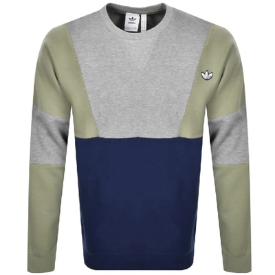 Shop Adidas Originals Panelled Crew Sweatshirt Navy