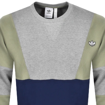Shop Adidas Originals Panelled Crew Sweatshirt Navy