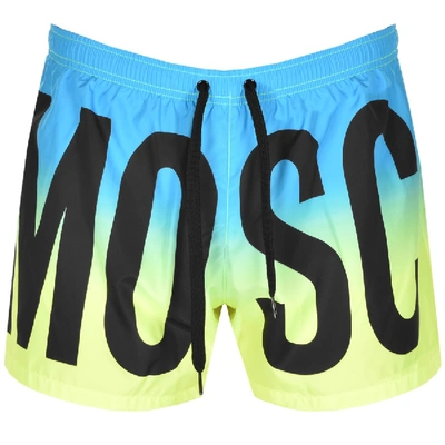 Shop Moschino Logo Swim Shorts Blue