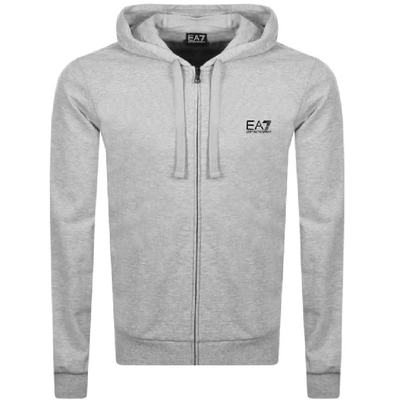 Ea7 Emporio Armani Full Zip Logo Hoodie Grey | ModeSens