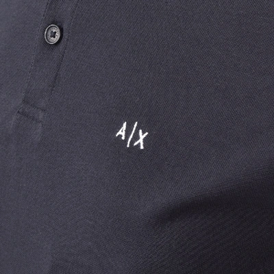 Shop Armani Exchange Short Sleeved Polo T Shirt Navy