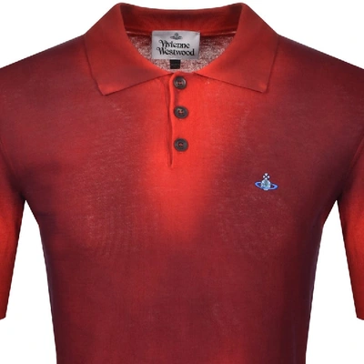 Shop Vivienne Westwood Short Sleeved Knit Polo Red
