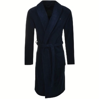 Shop Tommy Hilfiger Loungewear Icon Bath Robe Navy