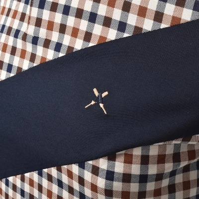 Shop Aquascutum Grantham Club Check Polo T Shirt Navy