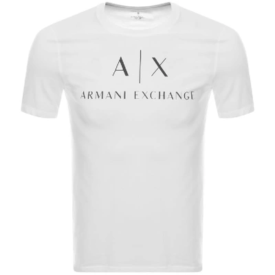 Shop Armani Exchange Crew Neck Logo T Shirt White