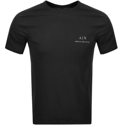 Shop Armani Exchange Crew Neck Logo T Shirt Black